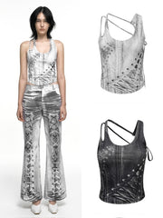 【NACHE】RACE UP PRINTED SLEEVELESS