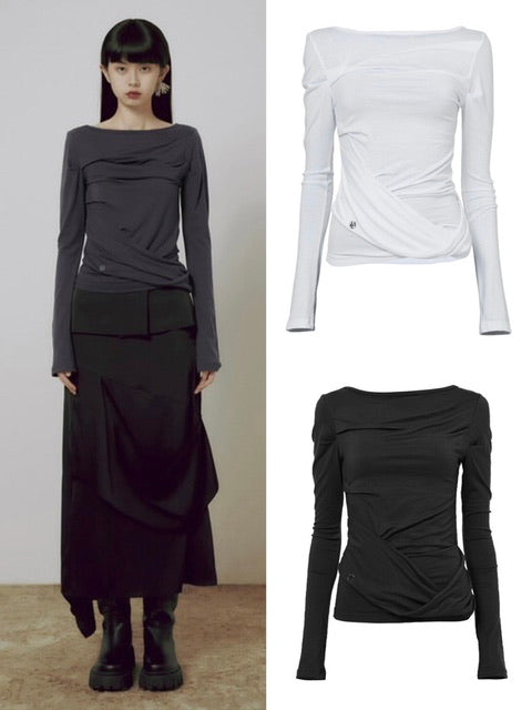 【FLAREUP】Drape Layered Long Sleeve