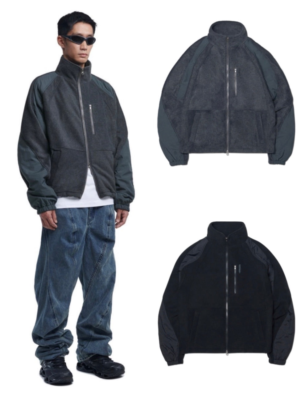 【NOMANUAL】T.S FLEECE JACKET / 【ノーマニュアル】フリース長袖ジャケット