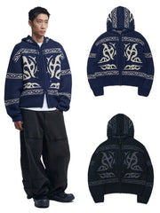 【NOMANUAL】COWICHAN HOODED ZIP-UP