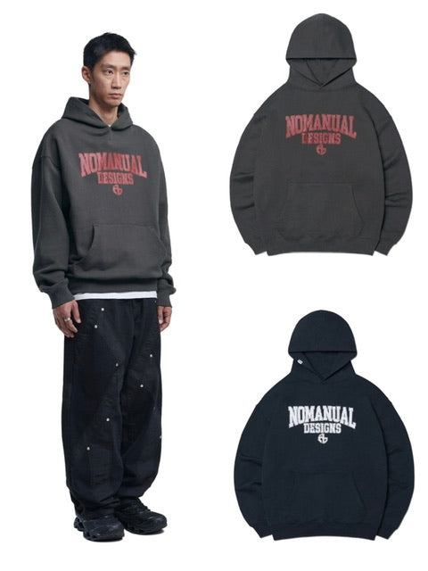 【NOMANUAL】A.L HOODIE / 【ノーマニュアル】ロゴプリント長袖パーカー