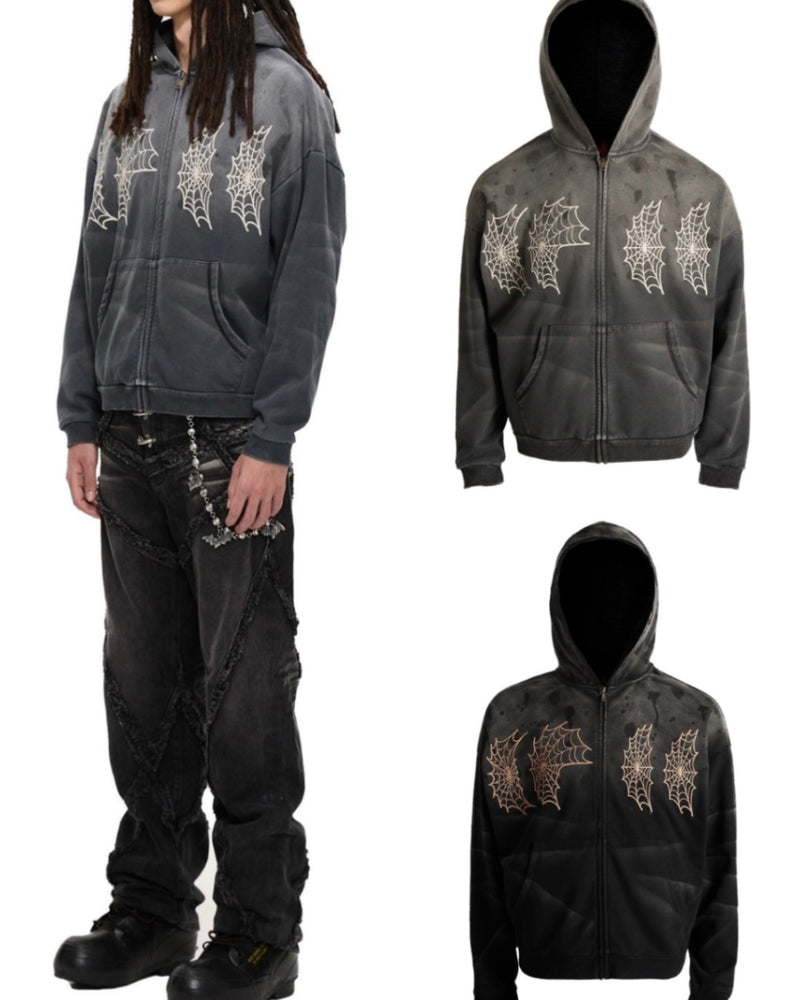 【The Boy Has No Patience】ECLIPSE OF BLOOD MOON RAIN STAINED HOODIE