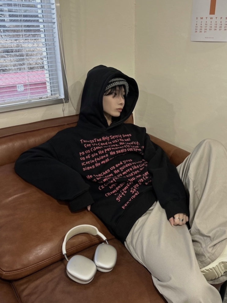 【LUV CODE】lettering hoodie (2color)