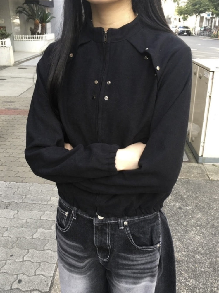 受注制【OaKS】cropped stats suede jacket (2color)