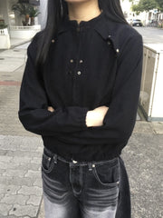 受注制【OaKS】cropped stats suede jacket (2color)