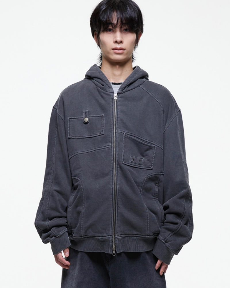 【THECOLDESTMOMENT】TCM multi hooded zip-up