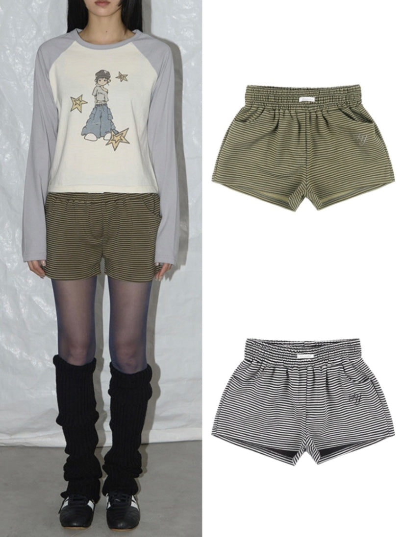 【FANCY CLUB】FY STRIPE MICRO SHORT PANTS