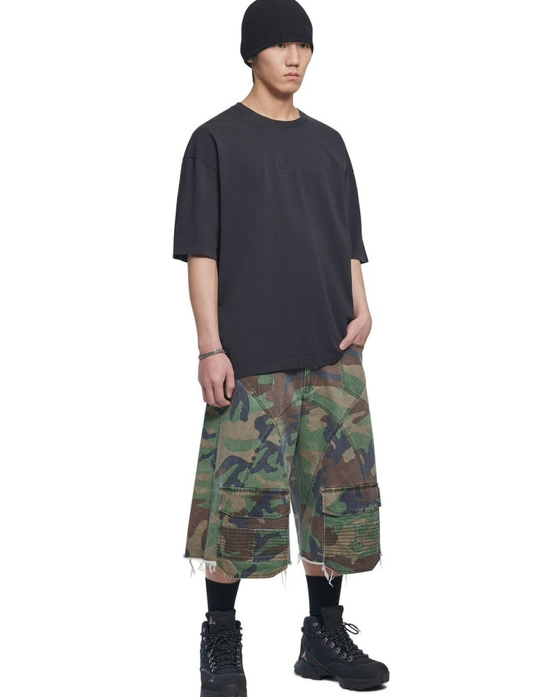 【NOMANUAL】EMBROIDERED LOGO T-SHIRT