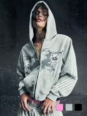 【Cozy world Wide】ROYAL KNIGHT CLUB WAXED - HOODZIP