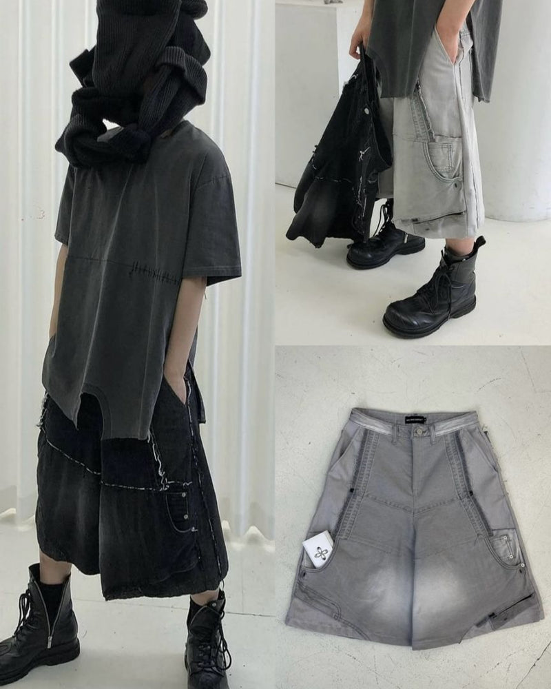 【SURGERY】remake denim bermuda pants