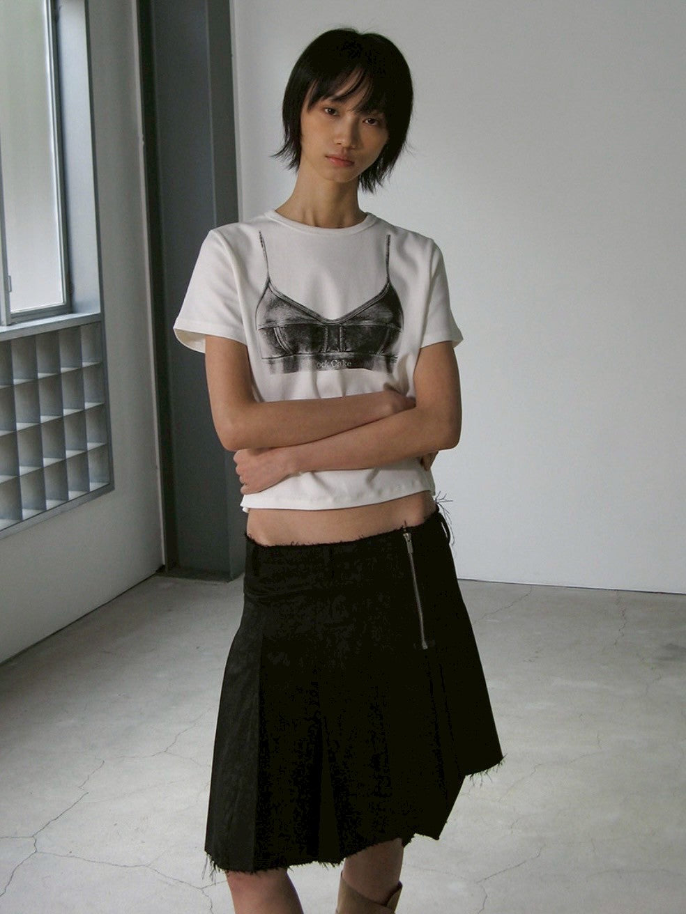 【ROCK CAKE】Jacquard Pleated Skirt