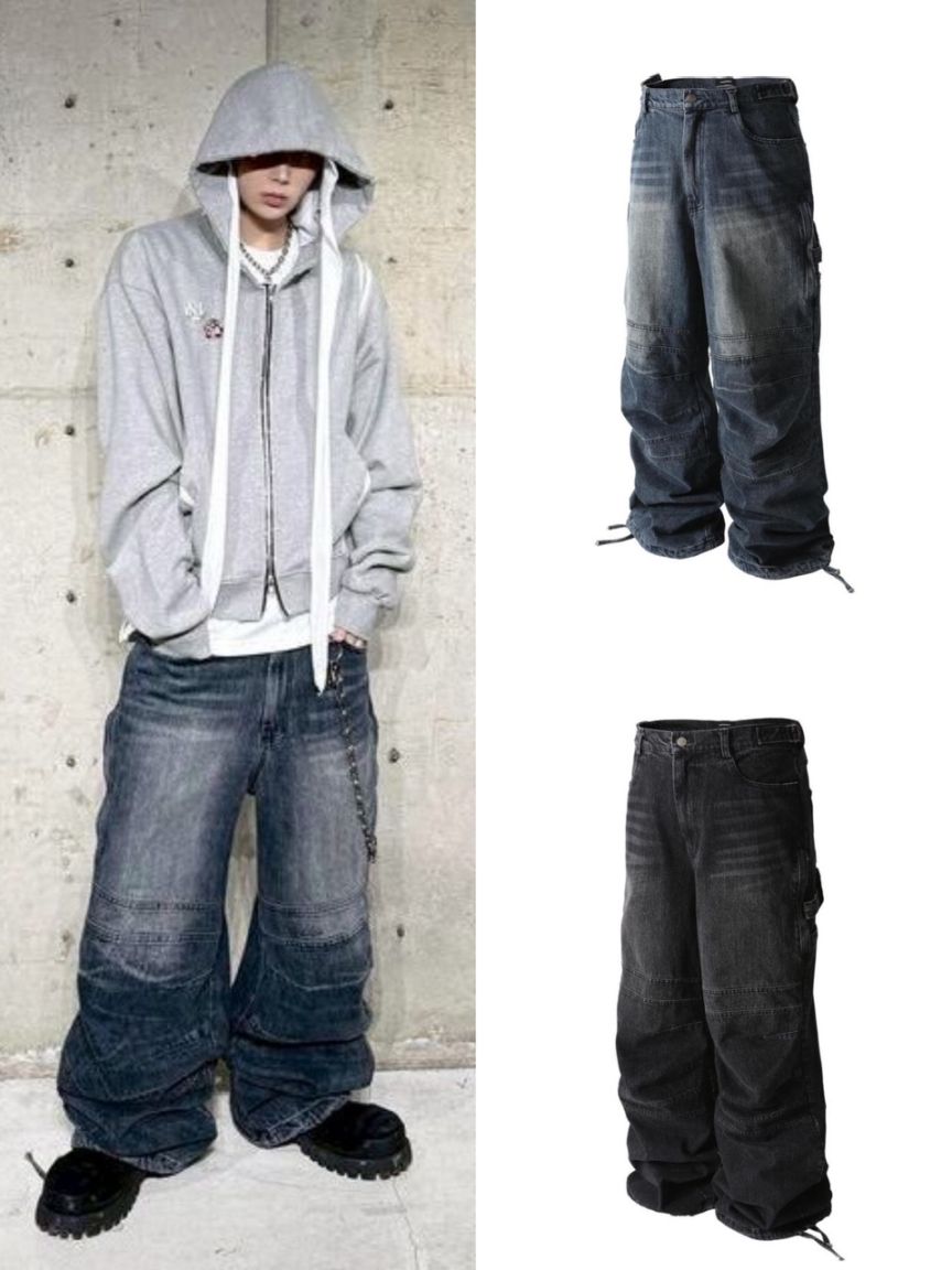 【roaringrad】WASHED DENIM CARPENTER PANTS