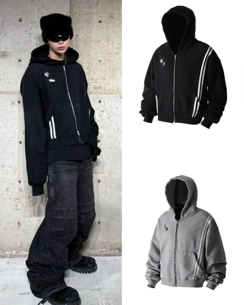 【roaringrad】WASHED HOODIE ZIP-UP 1