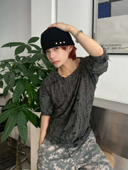 国際配送【LUV CODE】damage long sleeve tee (3color)