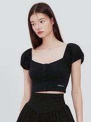 【NOTYOURROSE】Lace square t-shirt