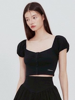 【NOTYOURROSE】Lace square t-shirt