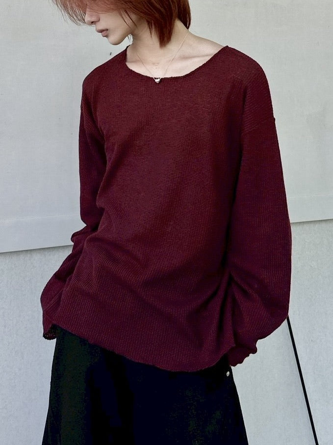 【LUV CODE】wide neck mesh knit (3color)