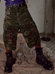 【DND4DES】CAMO BIG-POCKET GRAFFITI CARGO SHORTS