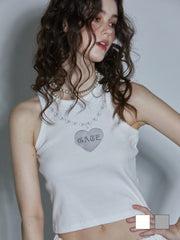 【GATELESS】CHAIN PRINT AMERICAN SLEEVE CROPPED TANK TOP / 【ゲートレス】チェーンプリントアメリカンスリーブクロップドタンクトップ