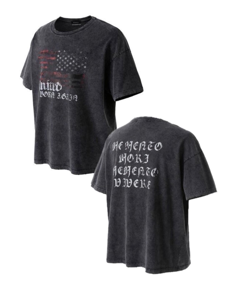【roaringrad】FLAG WASHED OVER T-SHIRT