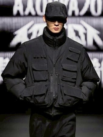【AJOBYAJO】Cargo Vest Layered Padded Jacket