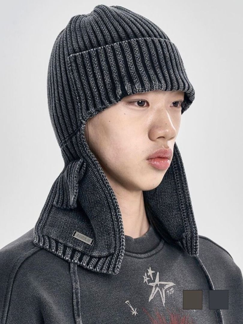 【AJOBYAJO】Washed Knit Trooper Hat / 【アジョバイアジョ】ウォッシュドニットトゥルーバーニット帽