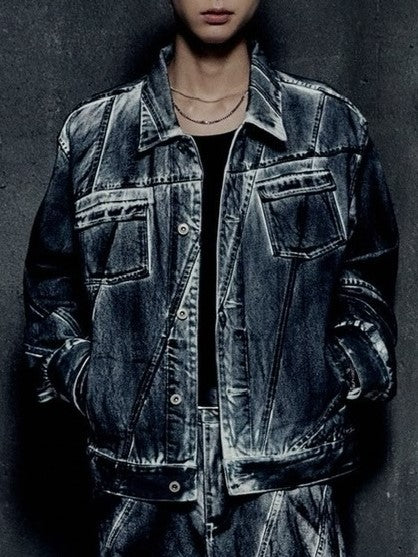 【NOMANUAL】STAINED D.L DENIM TRUCKER JACKET