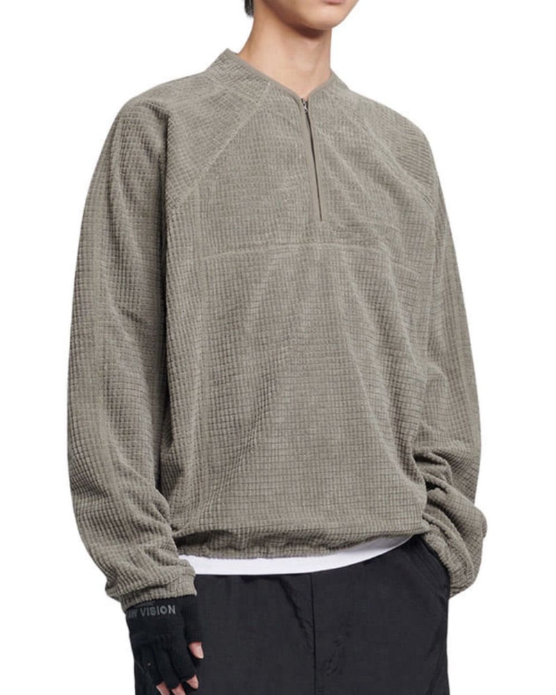 【NOMANUAL】HEAVY WAFFLE HALF ZIP-UP