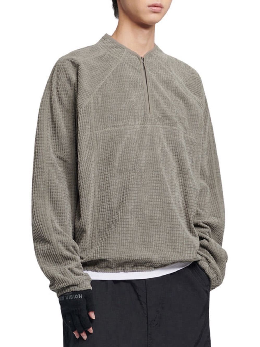 【NOMANUAL】HEAVY WAFFLE HALF ZIP-UP