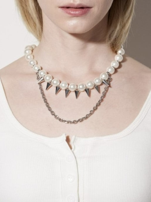 【PEG LEG】Pearl awl layered necklace