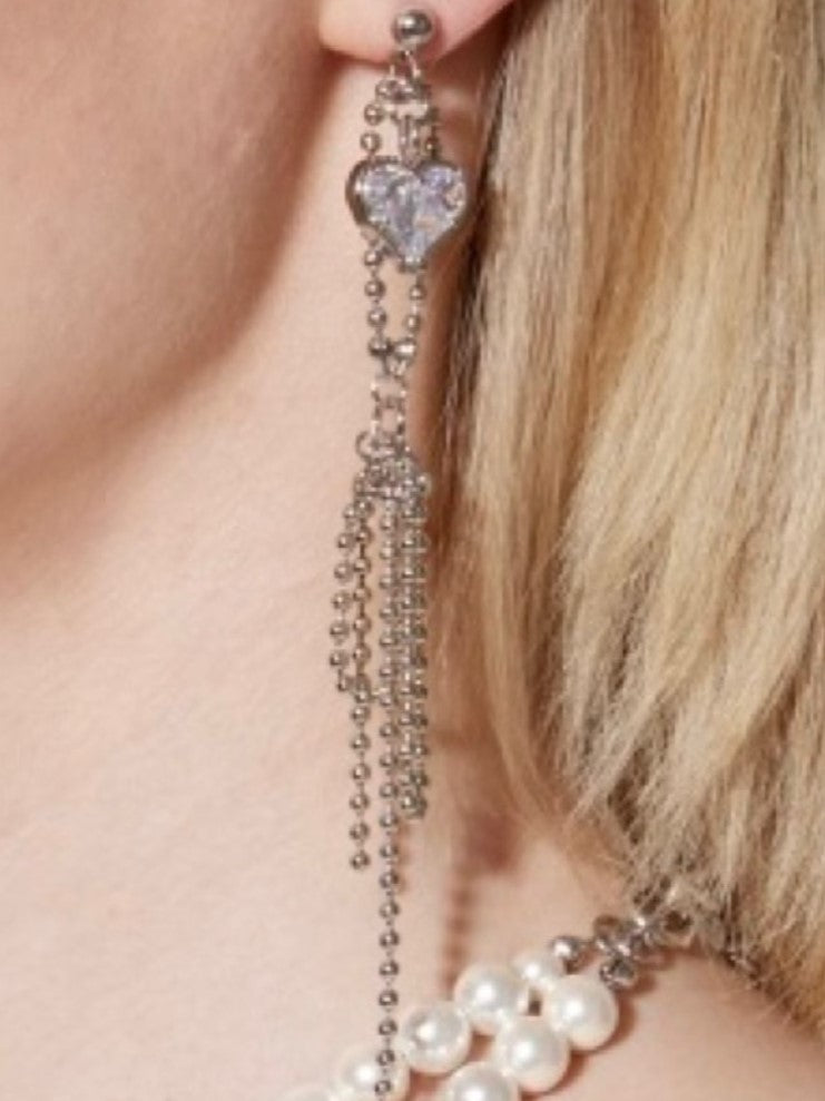 【PEG LEG】heart chain earring
