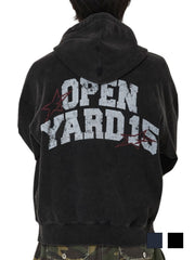 【OY】VINTAGE FADE WASHED HOODIE ZIP UP