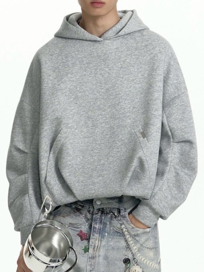 【TGNS】Pleated Air Layer Hooded Sweatshirt