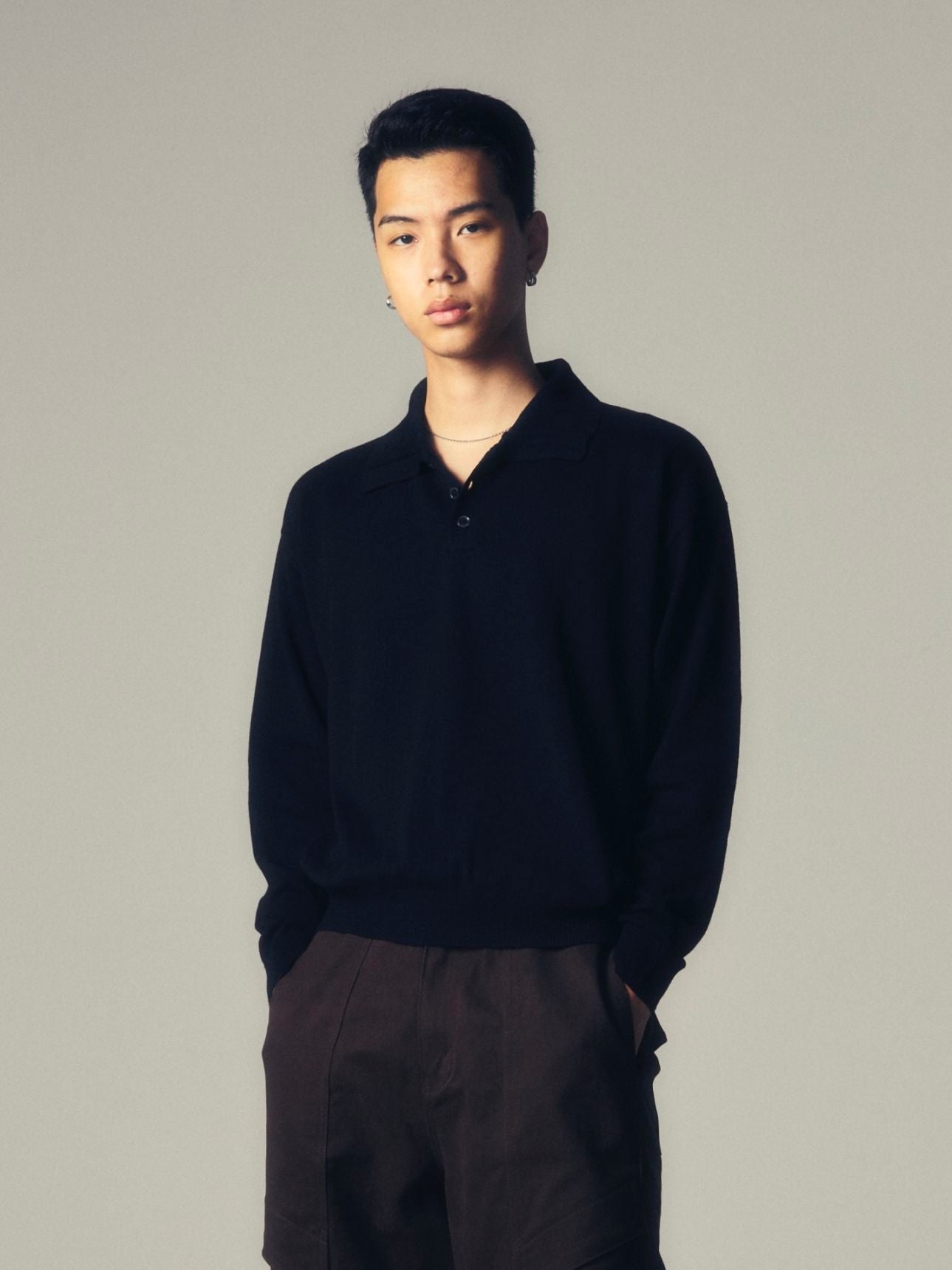 【CS】wool touch knit polo / 【シーエス】ウールタッチニットポロ