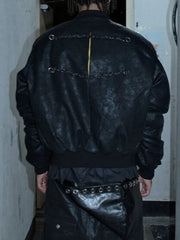 【BEBOF】Cracked fake leather jacket / 【ビーボフ】クラックフェイクレザージャケット