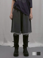 【HOLY NUMBER 7】OVERSIZED HIP HOP WIDE FIT CUBIC SHORT PANTS