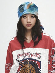 【DND4DES】The Virgin'S Thorn-Crowned Headscarf /【ディーエヌディーフォーデス】グラフィックデザインスカーフ