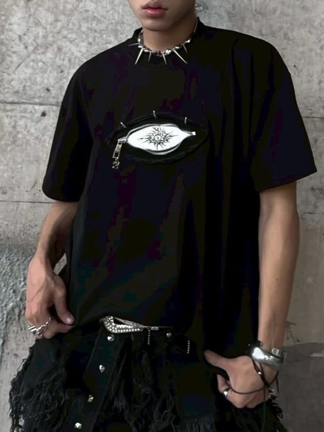 【UNIZ】Monster Zip Eye T-Shirt