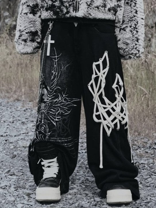 2/28 20:00発売【UNIZ】UNIZ Sigil Pants / 【ユニズ】グラフィックデニムパンツ