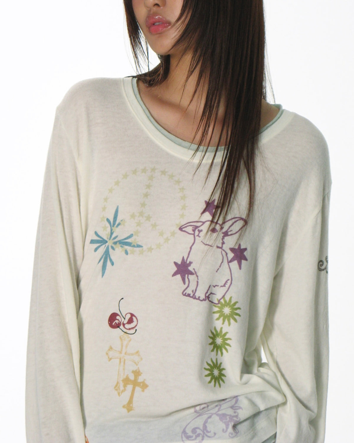【CRANK】TATOO LAYERED TOP