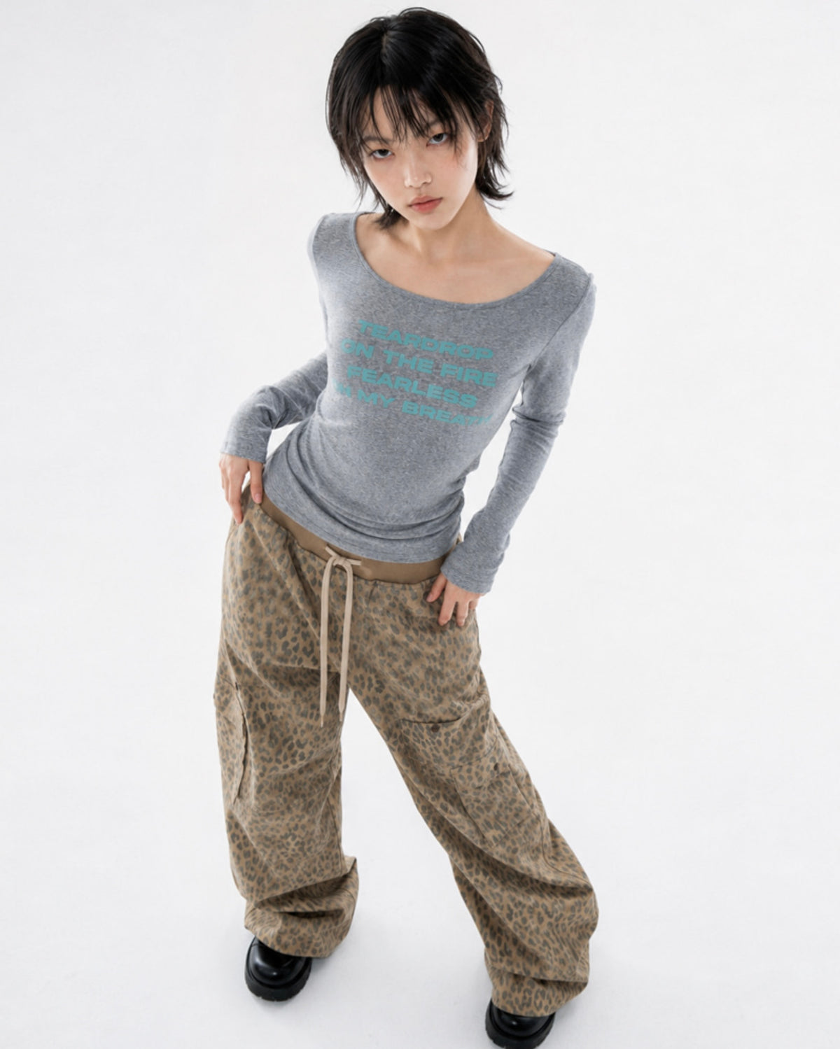 【runningHIGH】LETTERING SLIM L/S TEE