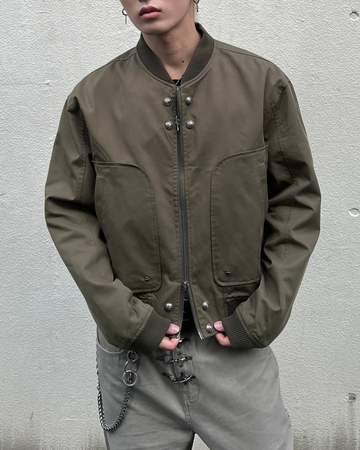 大阪店WEB限定受注制【Chikashitsu +】cropped heavy nylon MA-1 (2color)