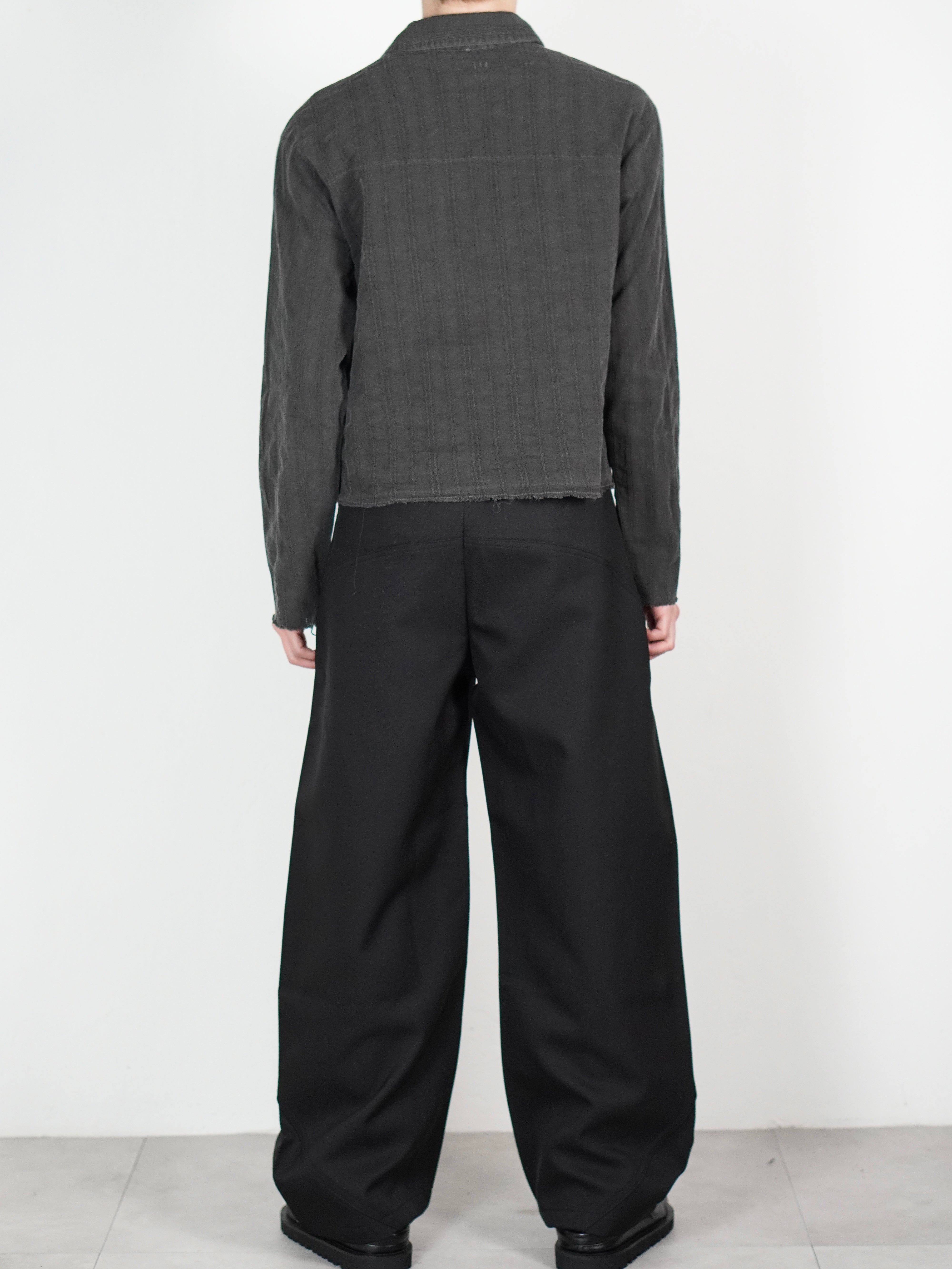 受注制【Chikashitsu +】Curve line wide pants (3color)