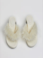【GATELESS】FLUFFY STRAP FLIP-FLOPS