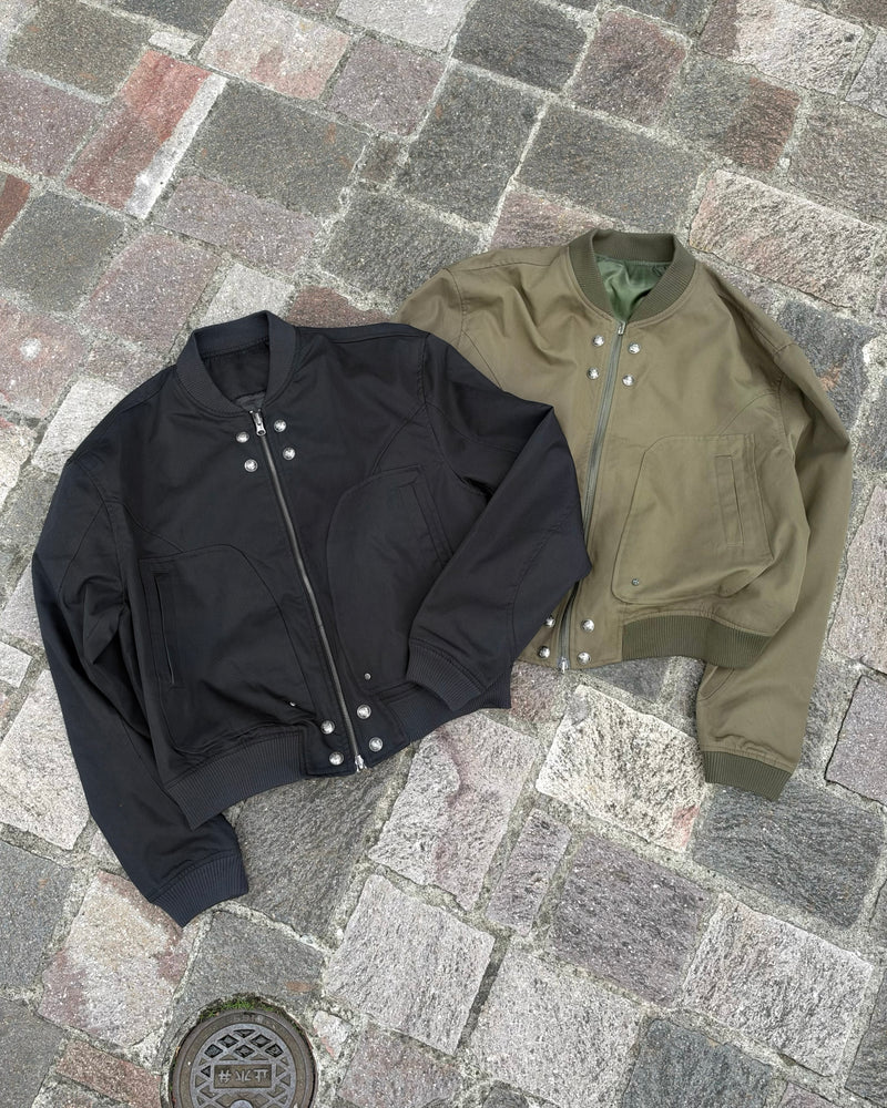 大阪店WEB限定受注制【Chikashitsu +】cropped heavy nylon MA-1 (2color)