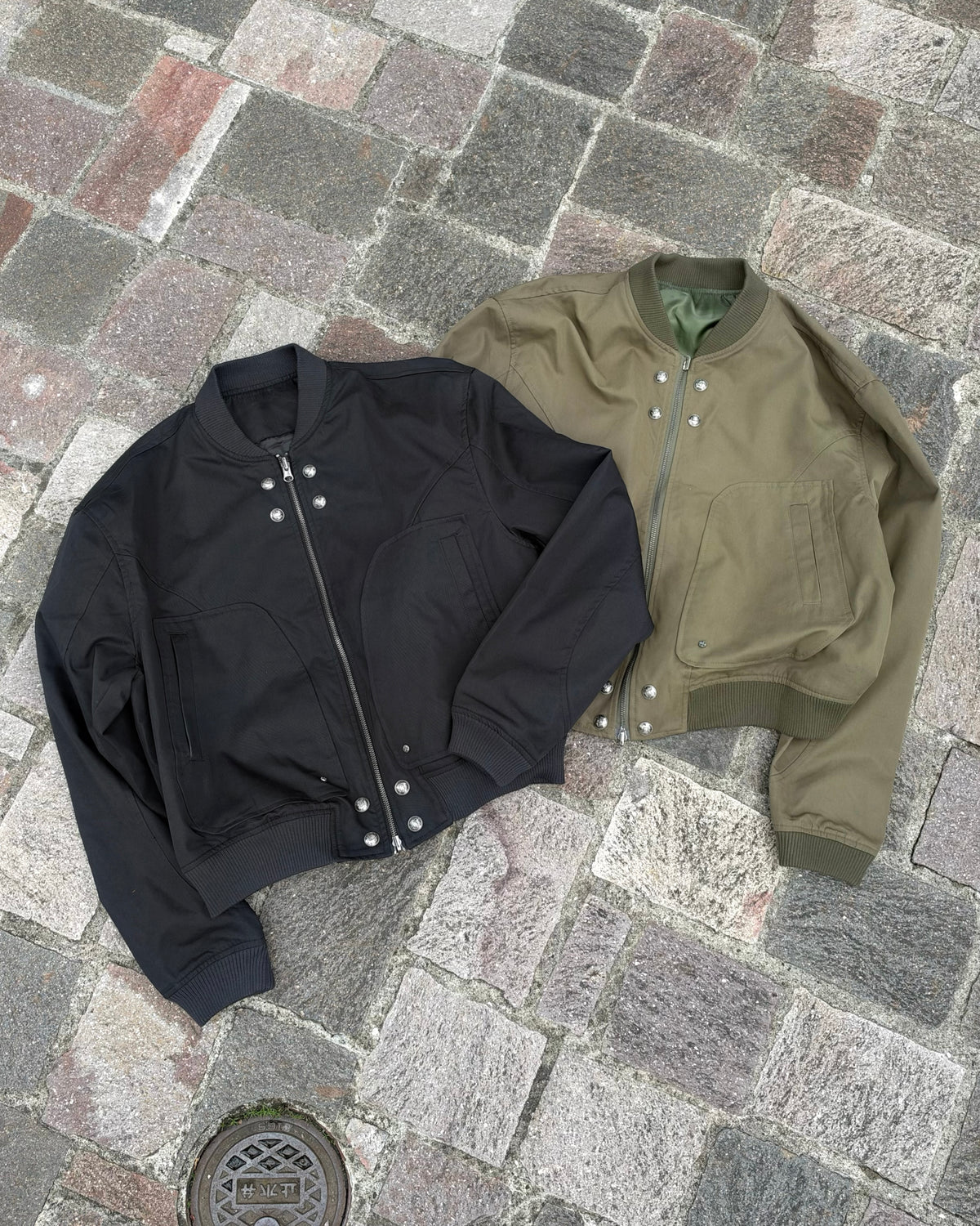 大阪店WEB限定受注制【Chikashitsu +】cropped heavy nylon MA-1 (2color)