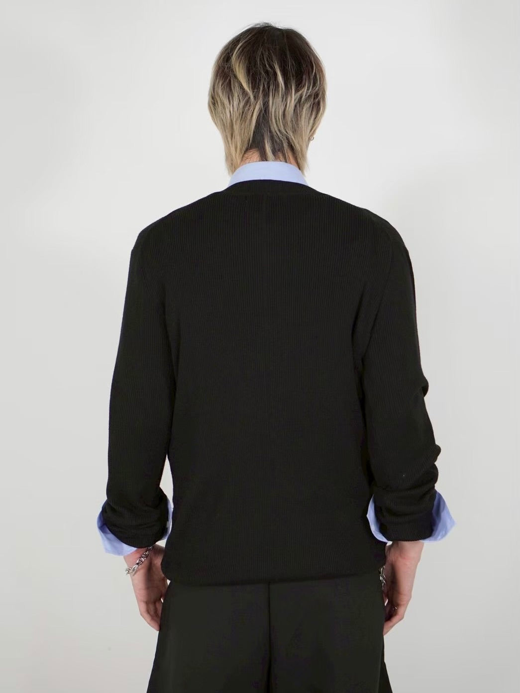 【Chikashitsu +】henley neck long sleeve knit (4color)