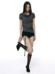 【ROCK CAKE】Drape Essential Top