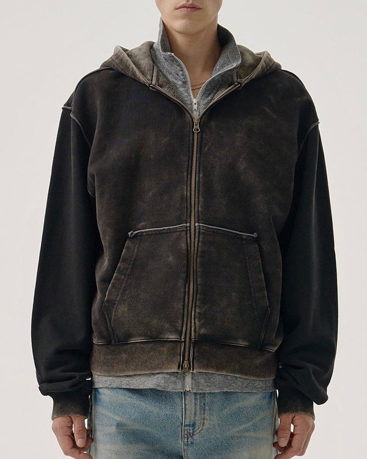 【MMIC】SHADE LAYER ZIP-UP HOODIE