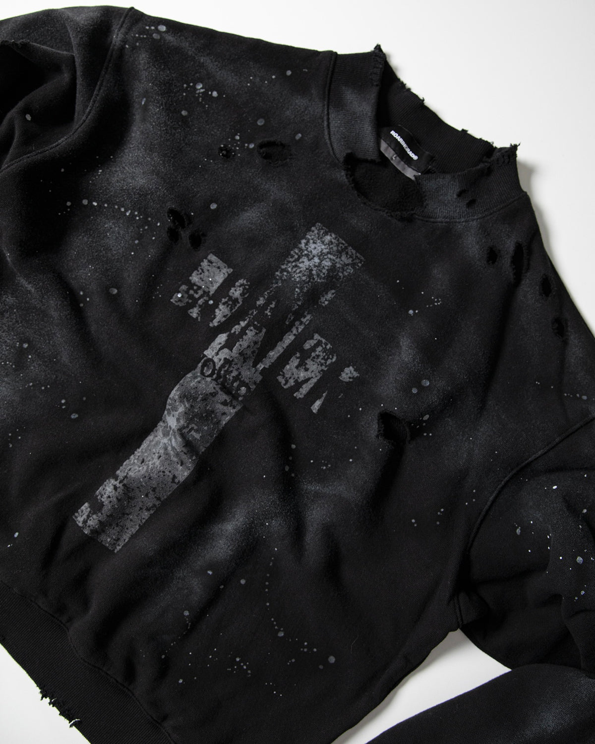 【roaringrad】Cross Damage Sweat Shirt